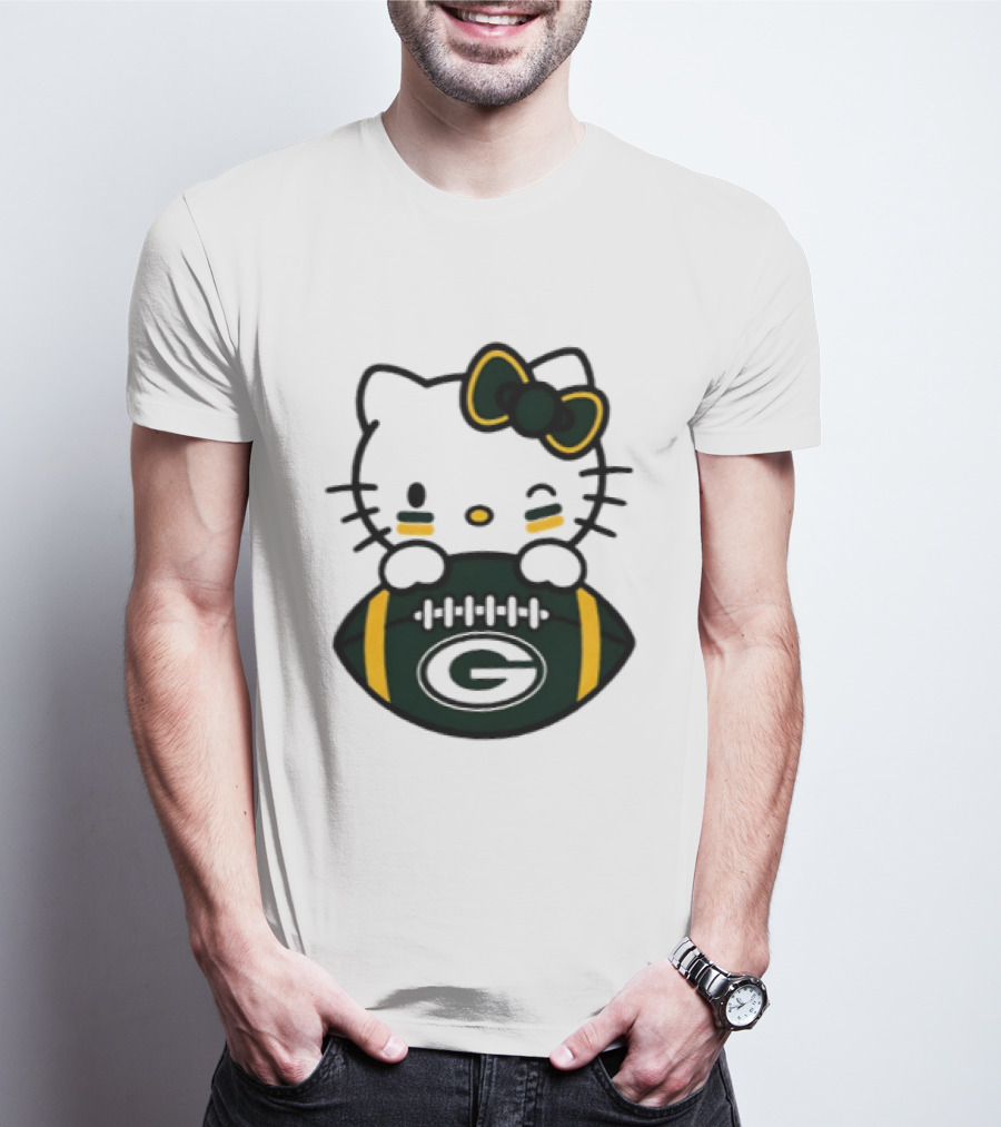 Green Bay Packers Hello Kitty Collaboration 2026 Football Season T-Shirt