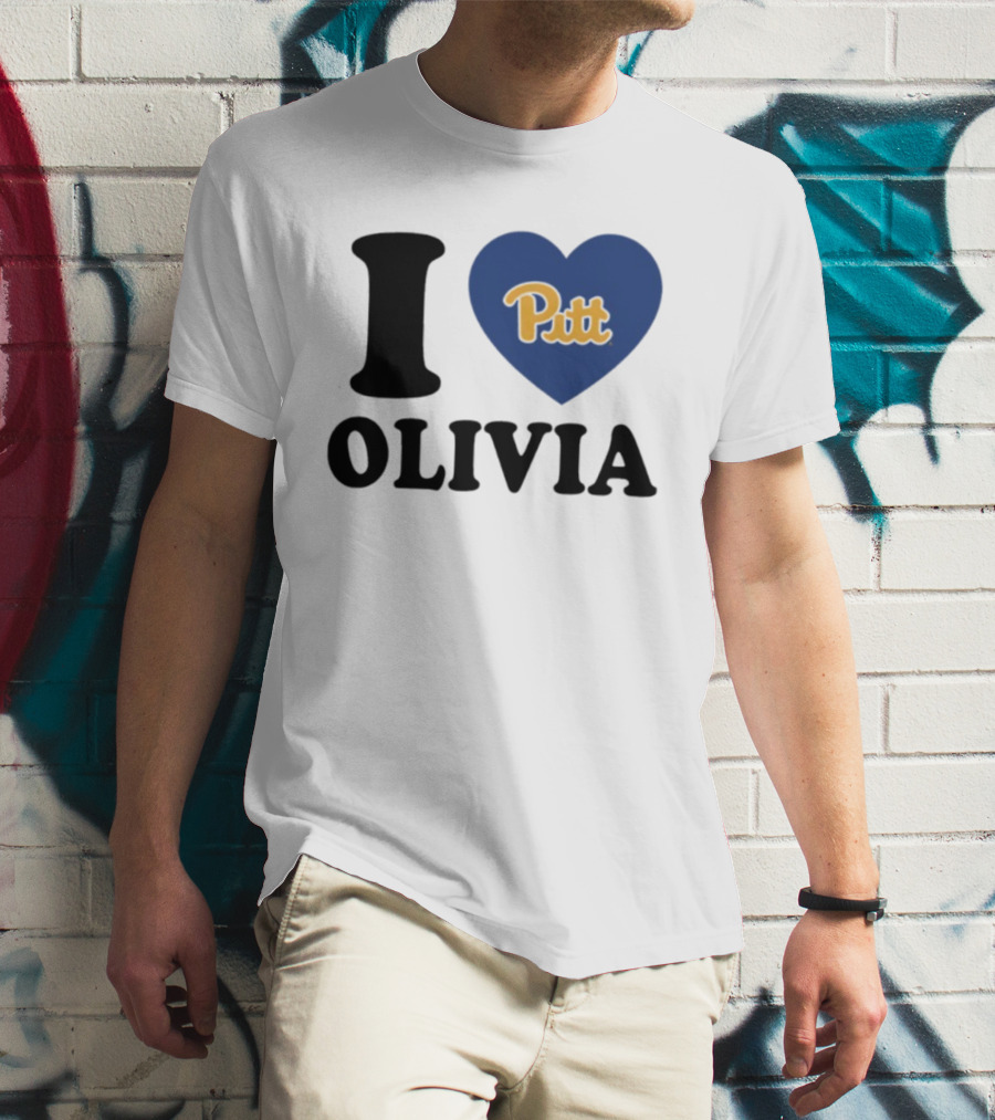 I Love Olivia Pitt Panthers Heart Logo Pittsburgh T-Shirt