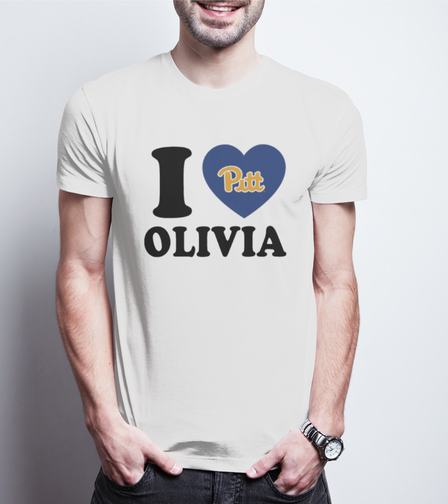 I Love Olivia Pitt Panthers Heart Logo Pittsburgh T-Shirt