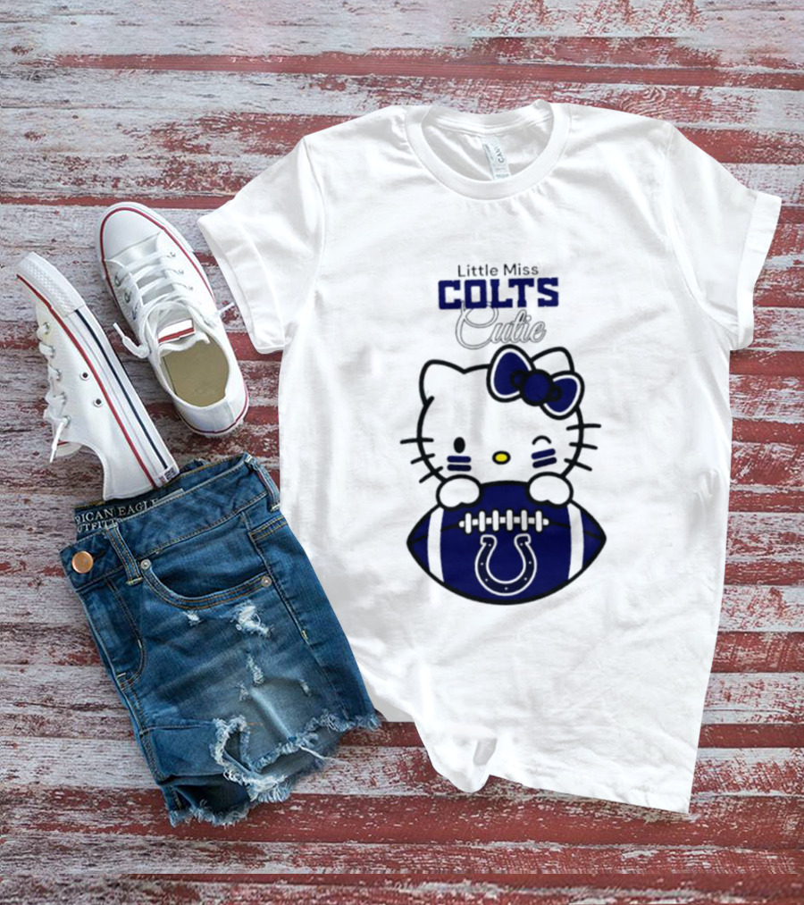 Indianapolis Colts X Hello Kitty Little Miss Colts Cutie Football 2026 Season T-Shirt