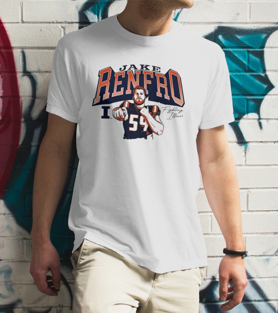 Jake Renfro Illinois Fighting Illini Football 54 T-Shirt