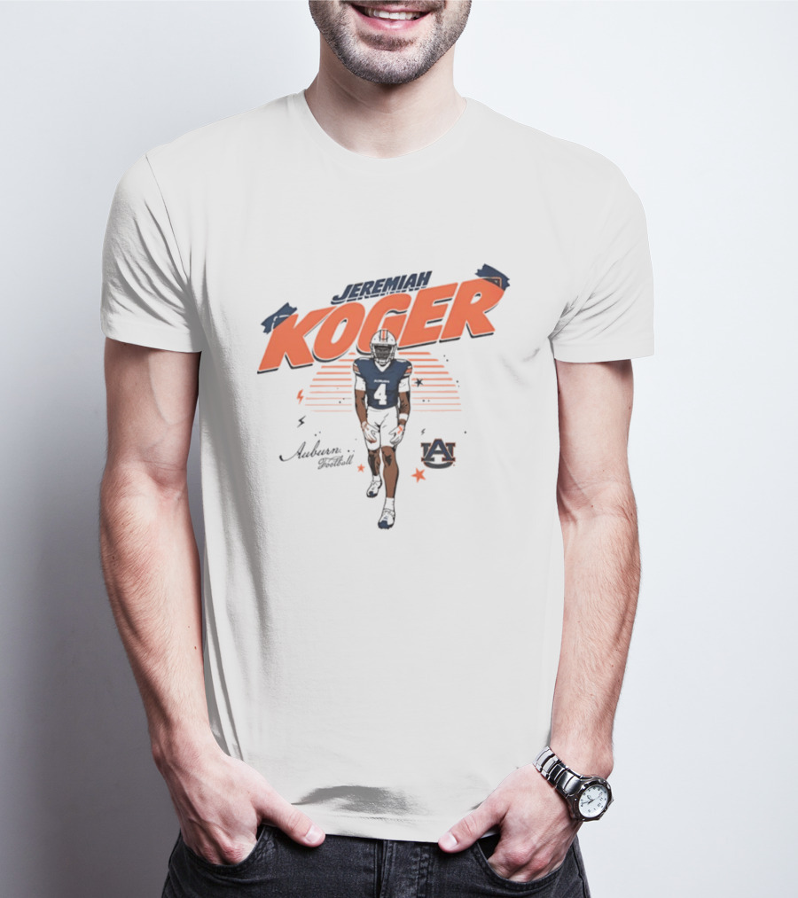 Jeremiah Koger Auburn Tigers NCAA Football Number 4 Helmet Sports Star T-Shirt
