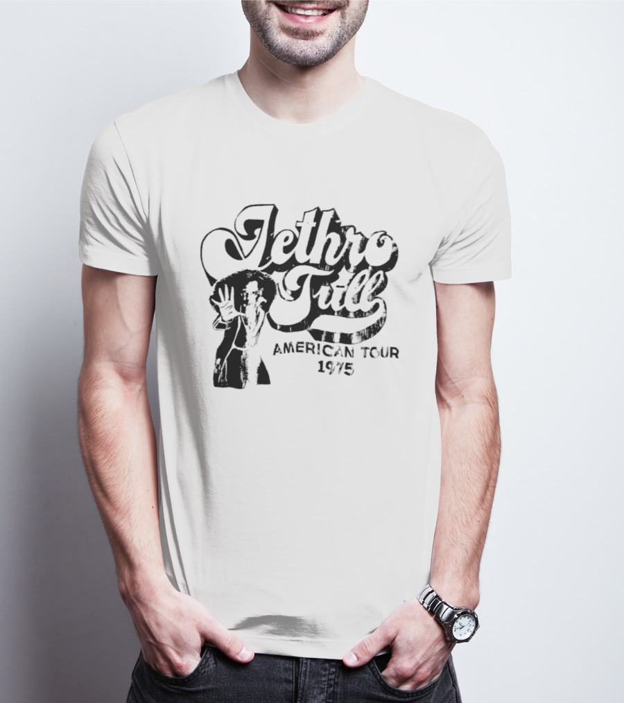 Jethro Tull Ian Anderson American Tour 1975 Vintage Rock Band T-Shirt
