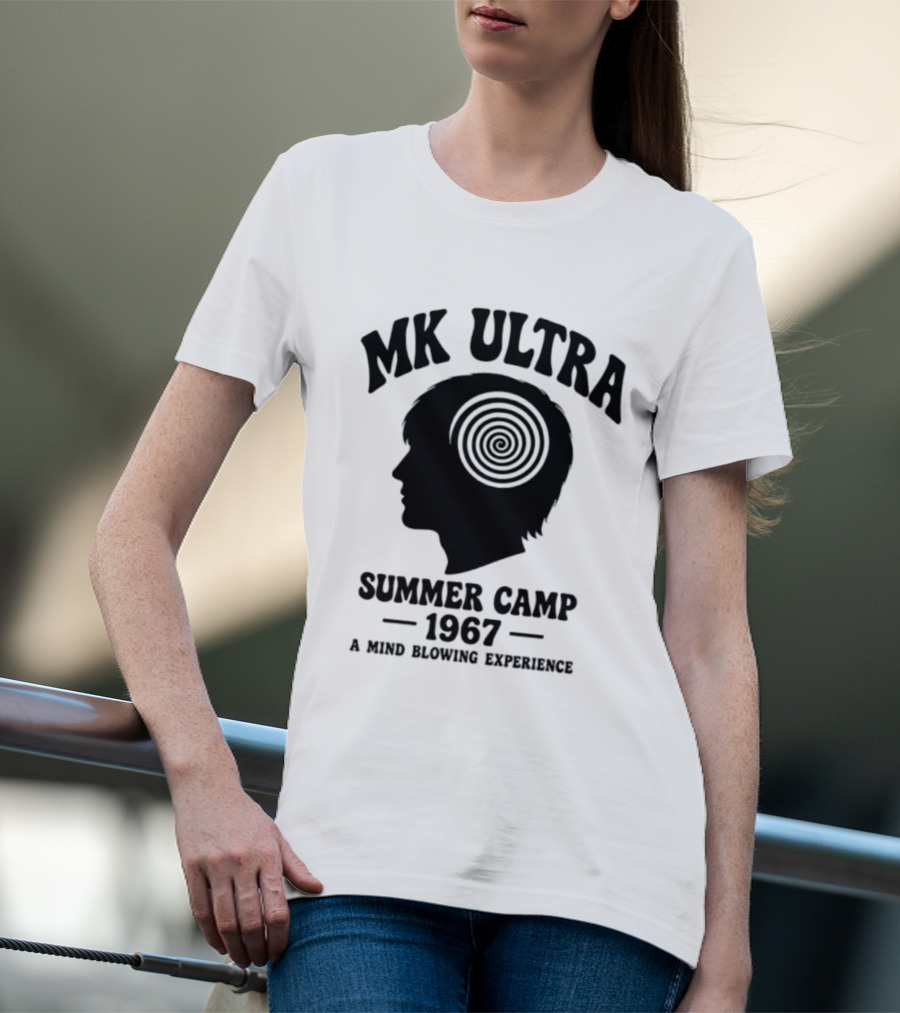 MK Ultra Summer Camp 1967 A Mind Blowing Experience Silhouette Spiral T-Shirt