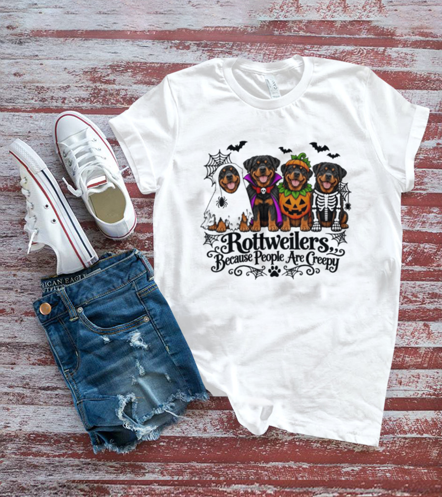 Rottweilers Halloween Costumes Because People Are Creepy T-Shirt