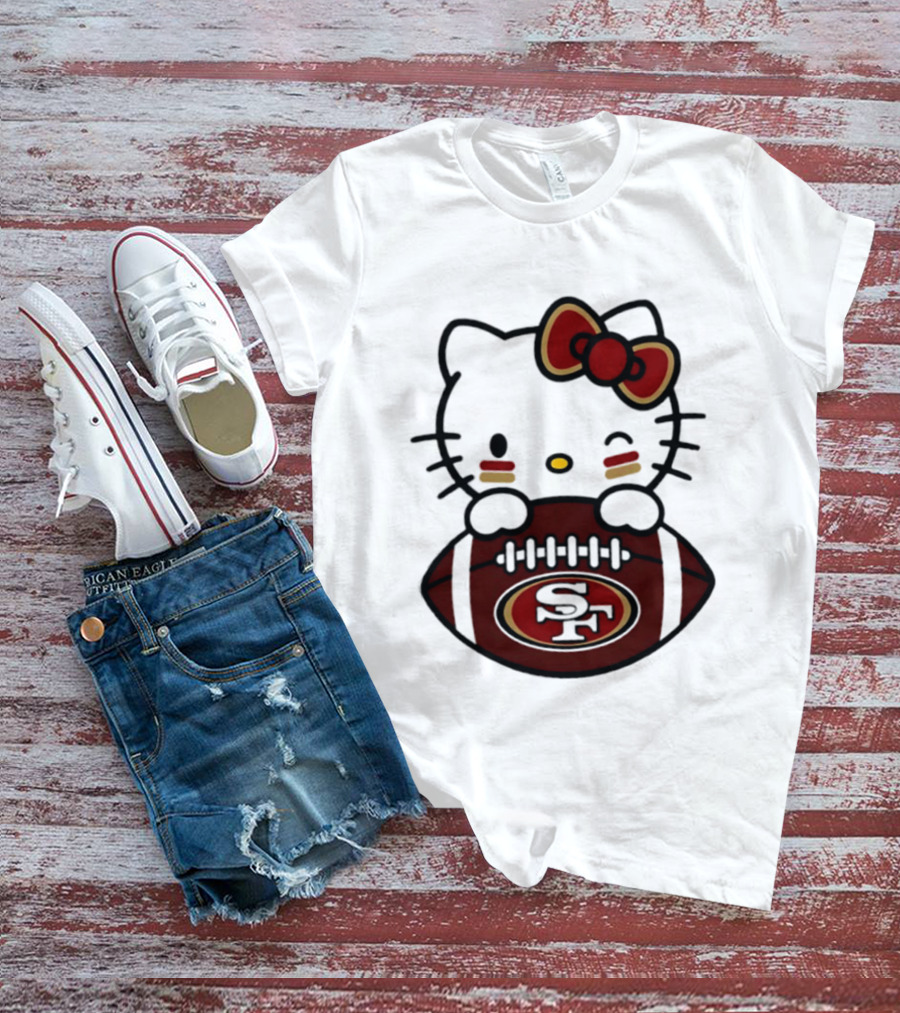 San Francisco 49ers Hello Kitty Collaboration Football 2026 Season T-Shirt