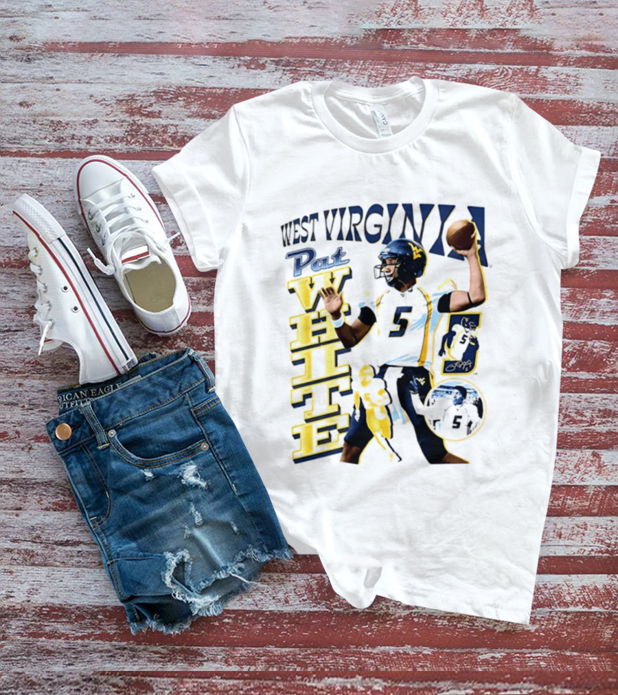 West Virginia Pat White NCAA Football Player Number 5 T-Shirt