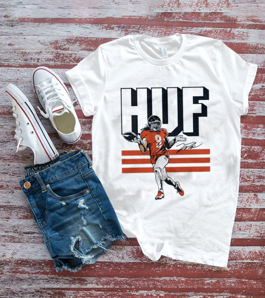 Talanoa Hufanga HUF Football Number 9 Denver Broncos T-Shirt