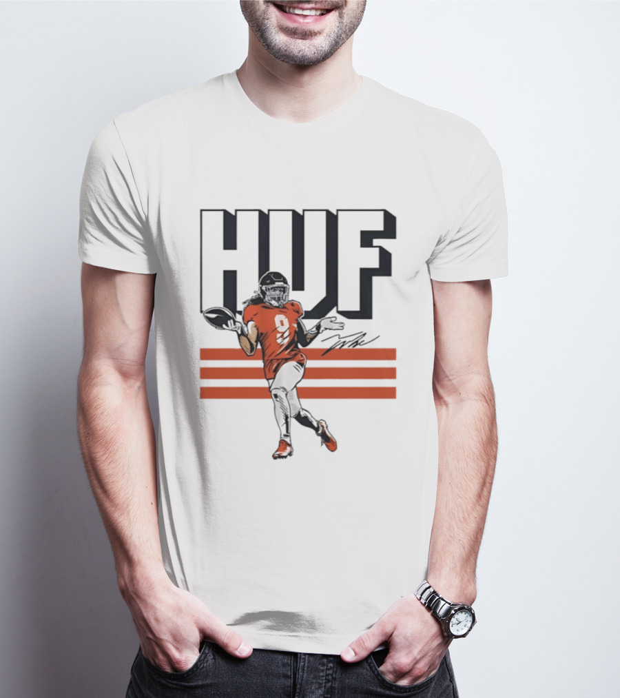 Talanoa Hufanga HUF Football Number 9 Denver Broncos T-Shirt