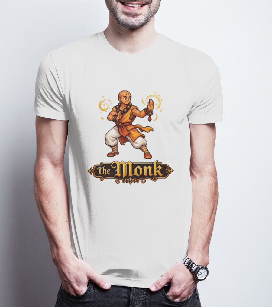 The Monk Pixel Fantasy Martial Arts T-Shirt