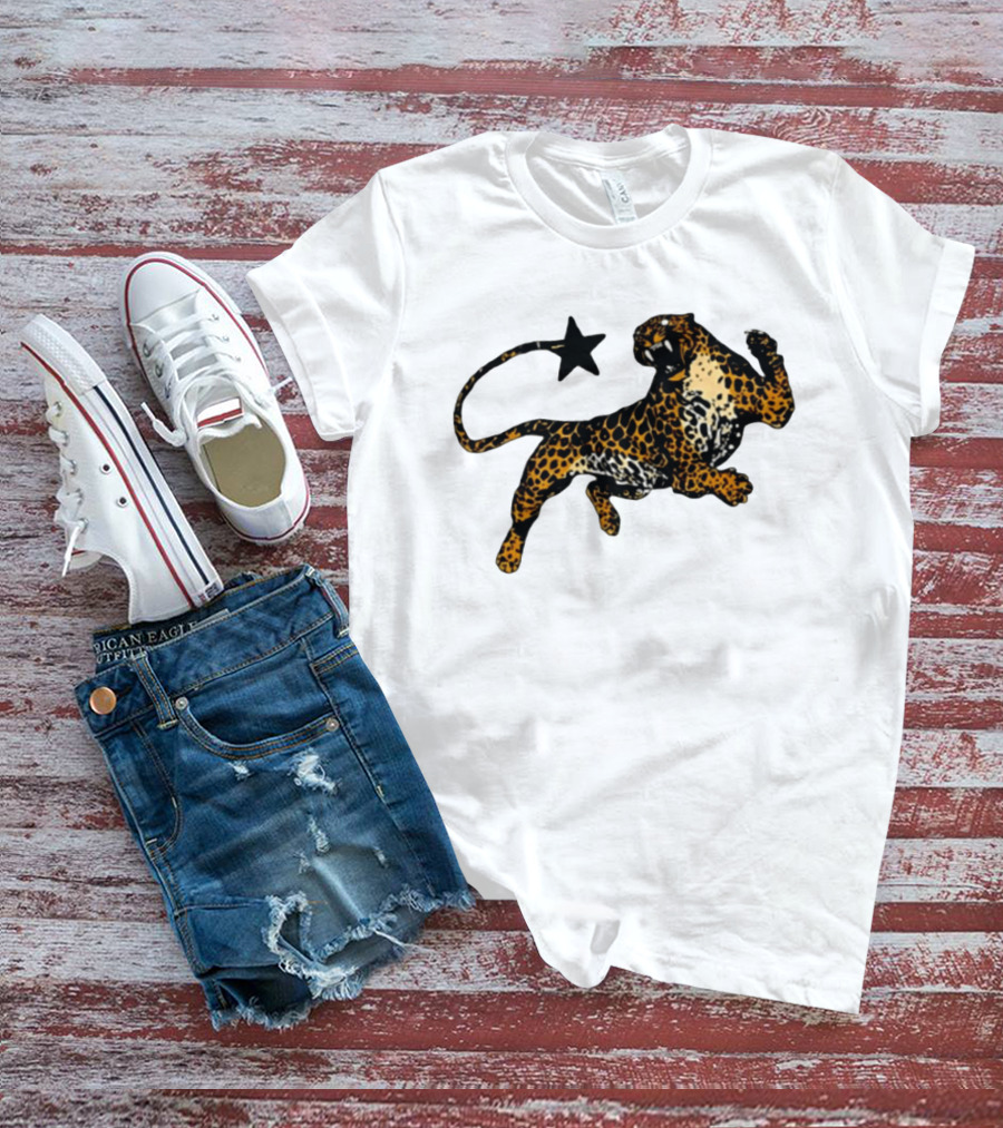 Leopard Star Wild Cat Fierce Roar T-Shirt