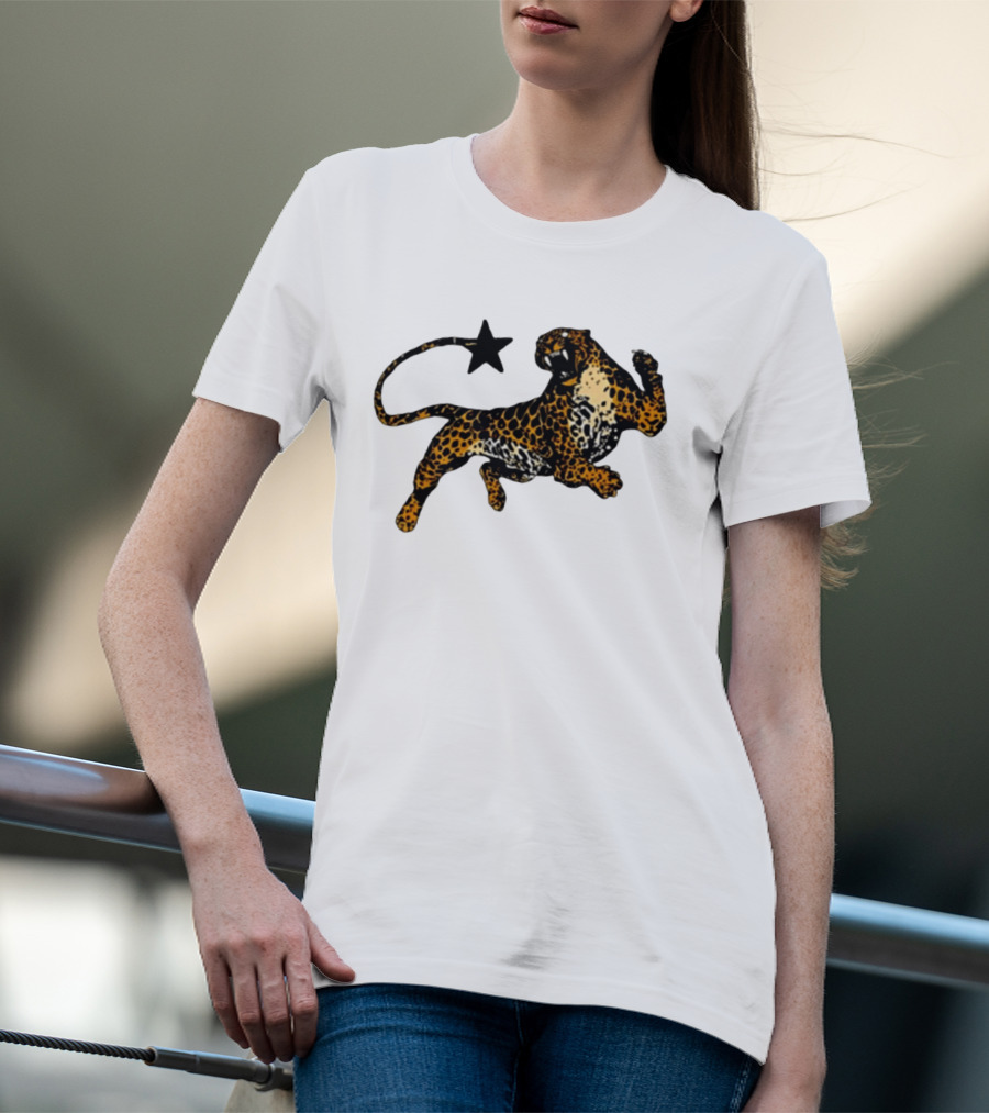 Leopard Star Wild Cat Fierce Roar T-Shirt