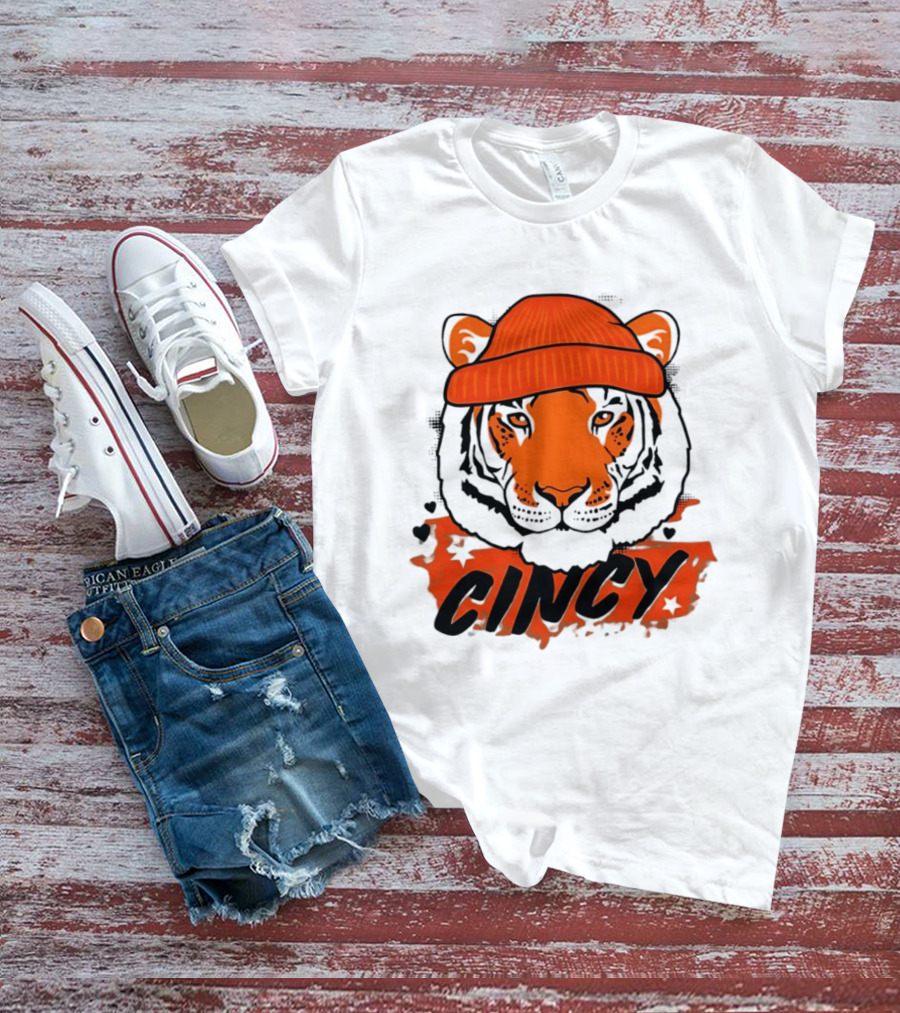 Cincy Tiger Beanie Cincinnati Bengals Football T-Shirt
