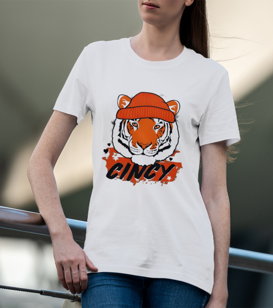 Cincy Tiger Beanie Cincinnati Bengals Football T-Shirt