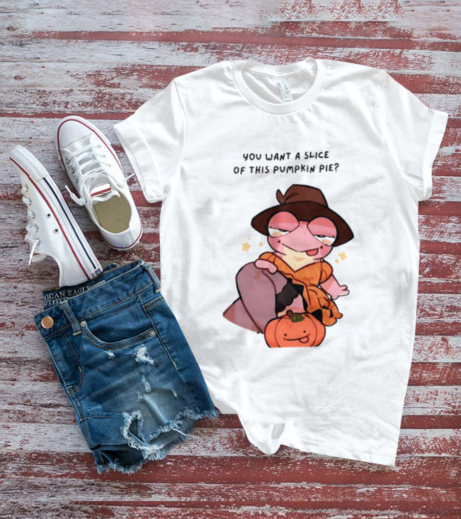 You Want A Slice Of This Pumpkin Pie Frog In Witch Hat With Pumpkin T-Shirt