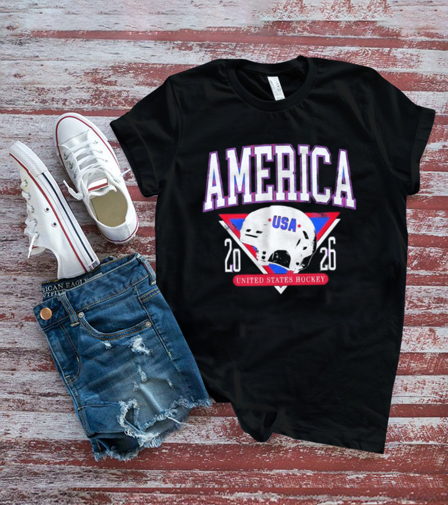 America USA Hockey 2026 United States Helmet T-Shirt