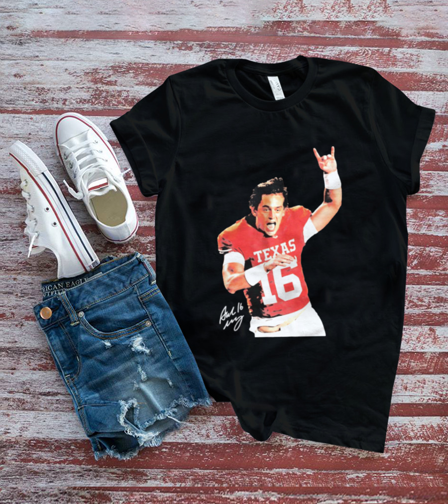 Arch Manning Texas Longhorns 16 Rock Hand Gesture T-Shirt