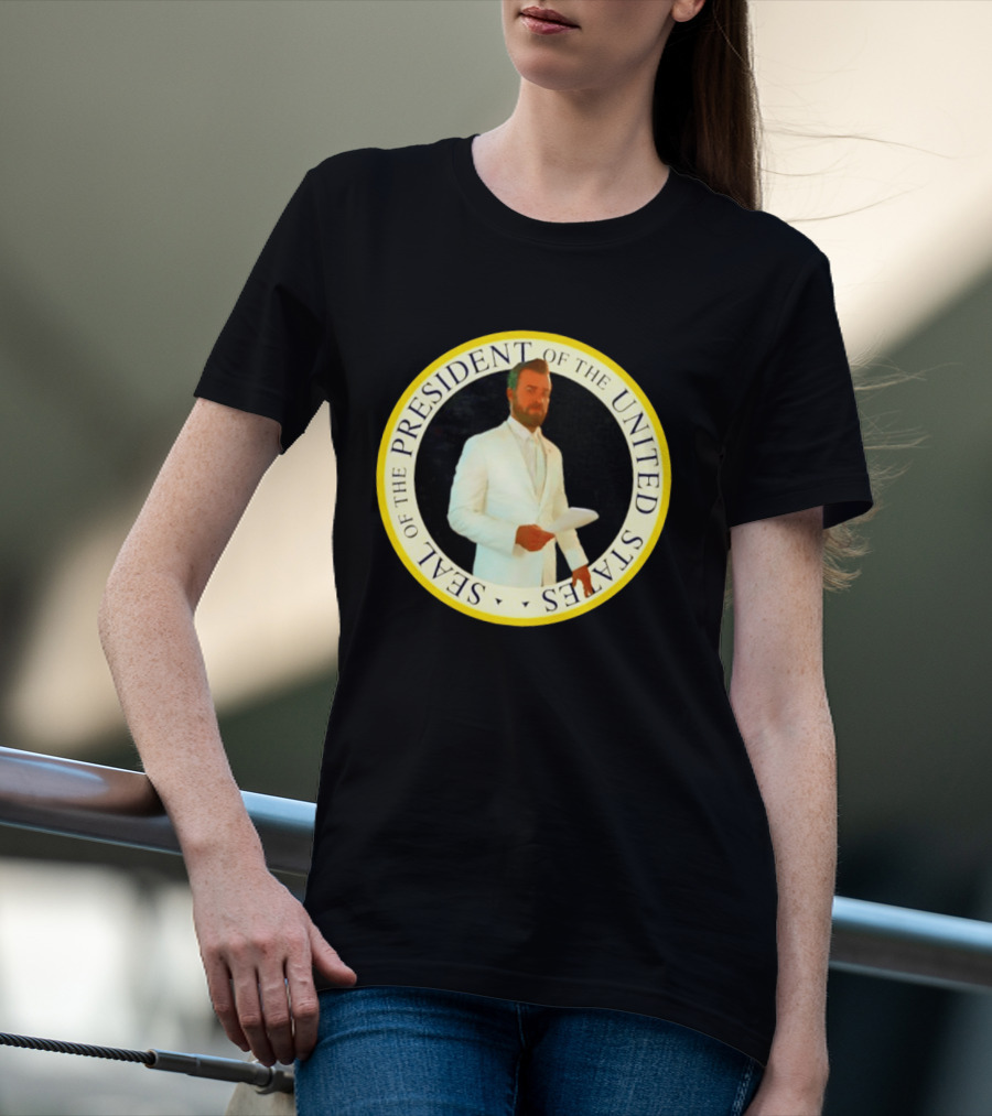 Seal Of The President Of The United States Justin Theroux In White Suit T-Shirt