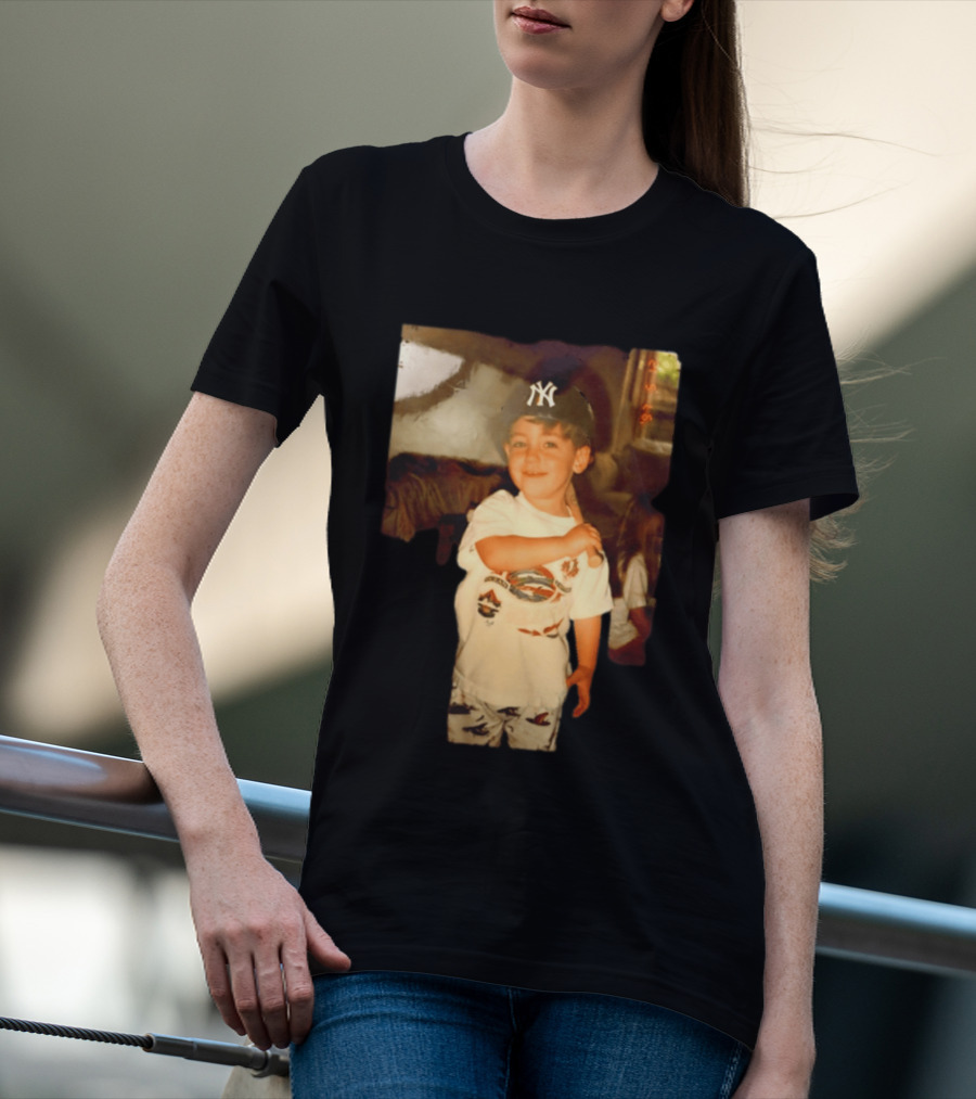 Cody Bellinger Young Yankee Fan Childhood Photo New York Yankees Cap T-Shirt