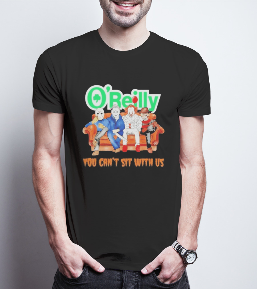 O'Reilly Horror Characters Friends Halloween 2026 You Can't Sit With Us Couch T-Shirt