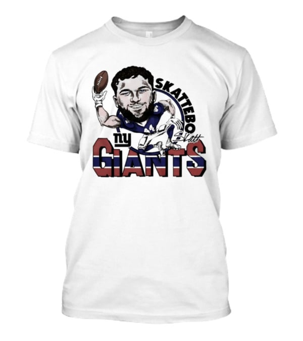 Skattebo New York Giants Football Caricature Player T-Shirt
