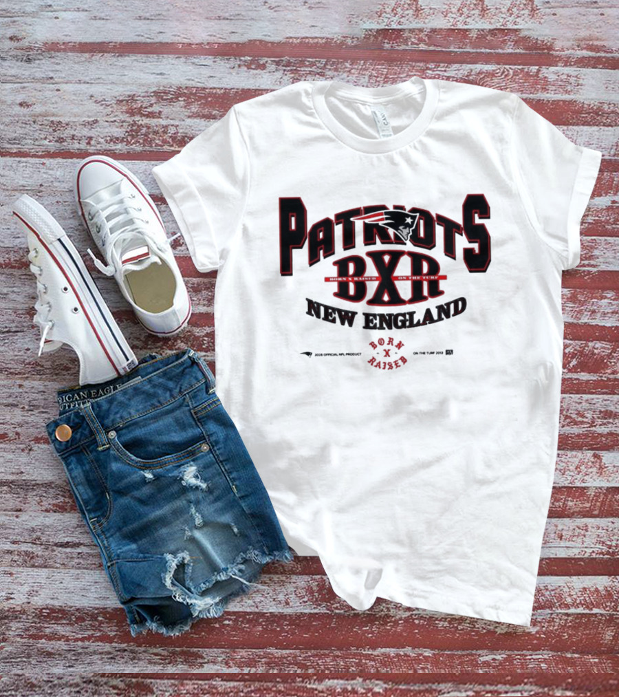 New England Patriots BXR Born X Raised Turf 2026 White T-Shirt