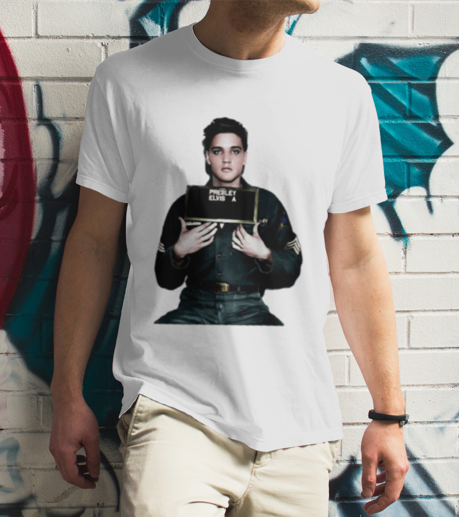 Elvis Presley Army Shot King Of Rock And Roll Iconic Military T-Shirt