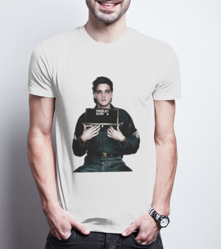 Elvis Presley Army Shot King Of Rock And Roll Iconic Military T-Shirt