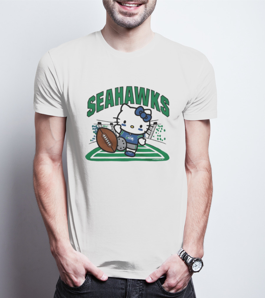 Hello Kitty Seattle Seahawks Football Stadium Kickoff T-Shirt
