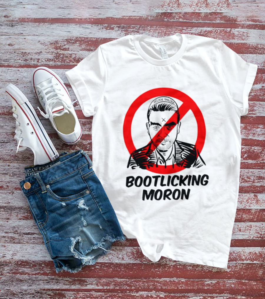 Helter Skelter Bootlicking Moron Red Circle Crossed Out Brian Walsby T-Shirt