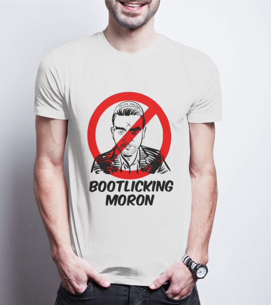 Helter Skelter Bootlicking Moron Red Circle Crossed Out Brian Walsby T-Shirt