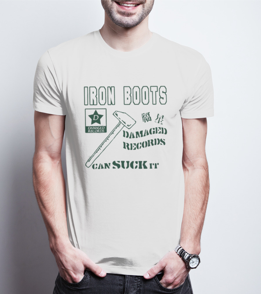 Iron Boots Damaged Records Star Hammer Can Suck It T-Shirt