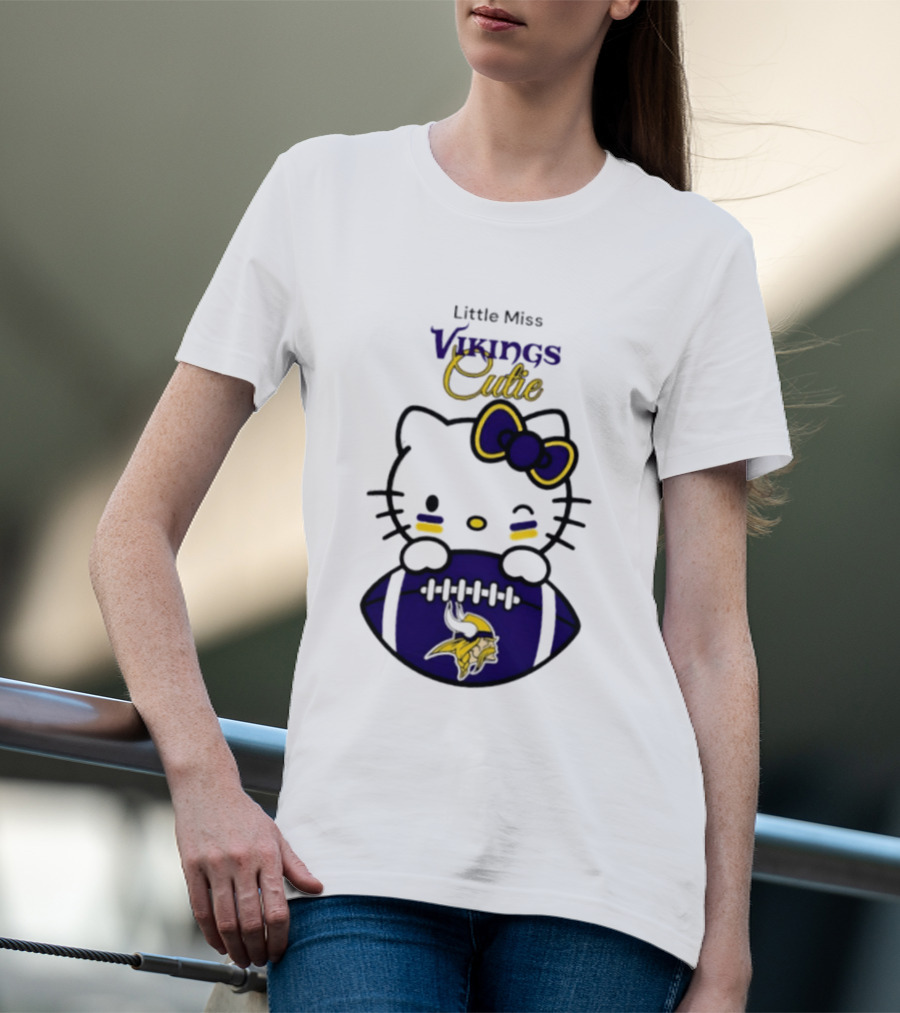 Minnesota Vikings Little Miss Vikings Cutie 2026 Season Football T-Shirt