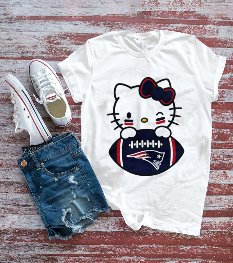 New England Patriots Hello Kitty Collaboration 2026 Football Season T-Shirt