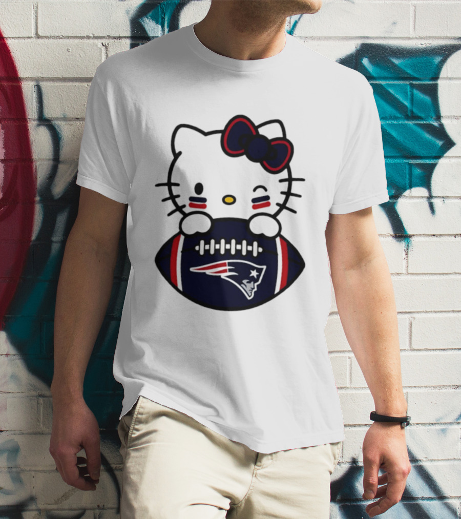 New England Patriots Hello Kitty Collaboration 2026 Football Season T-Shirt