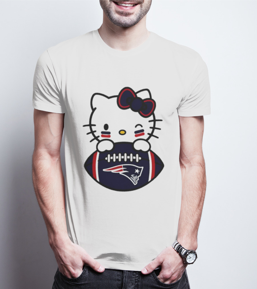 New England Patriots Hello Kitty Collaboration 2026 Football Season T-Shirt