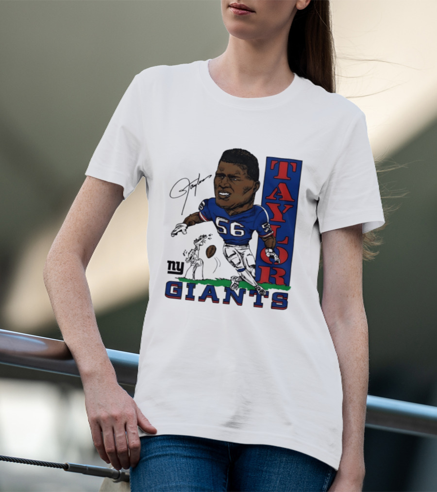New York Giants Lawrence Taylor 56 Caricature Player T-Shirt