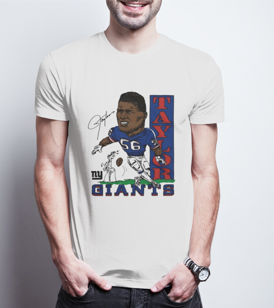 New York Giants Lawrence Taylor 56 Caricature Player T-Shirt