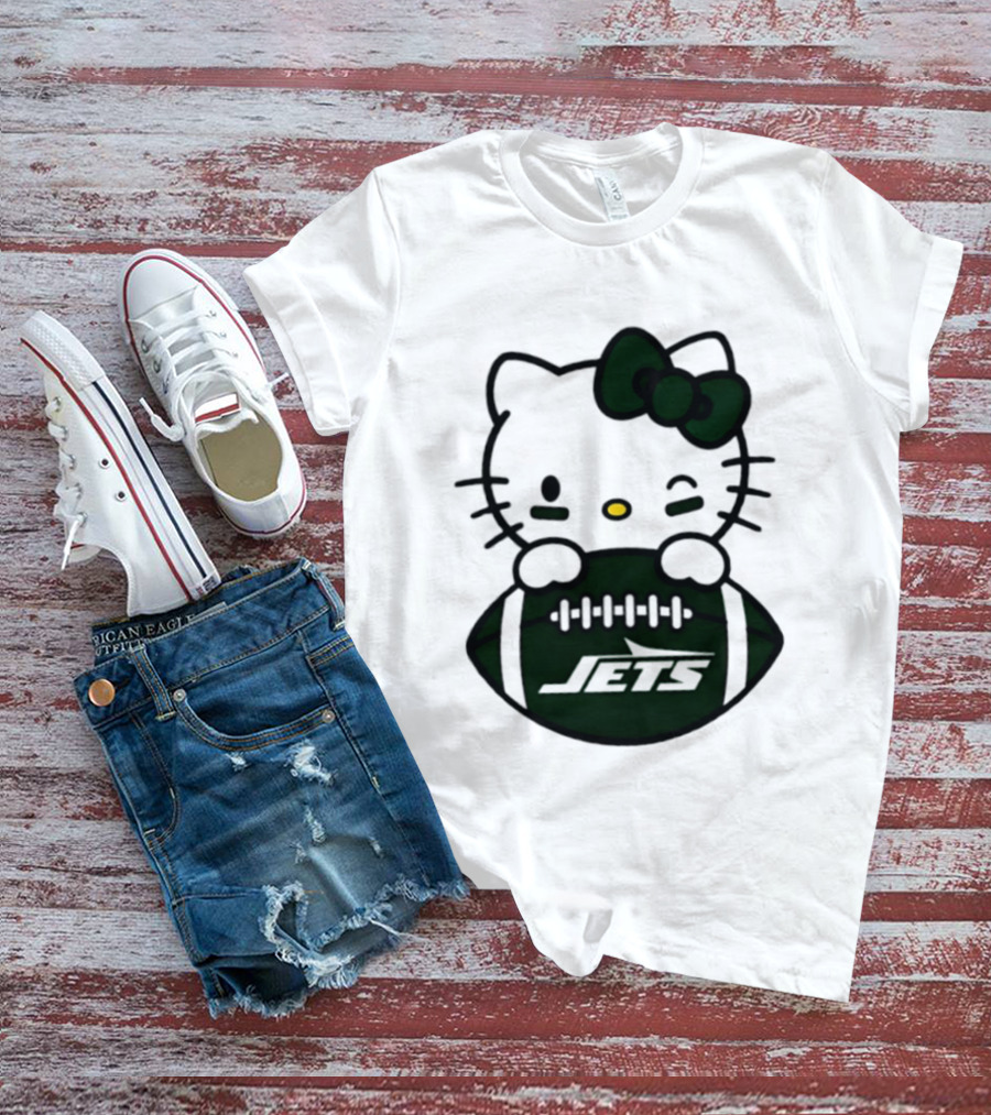 New York Jets Hello Kitty Football 2026 Season Collaboration T-Shirt