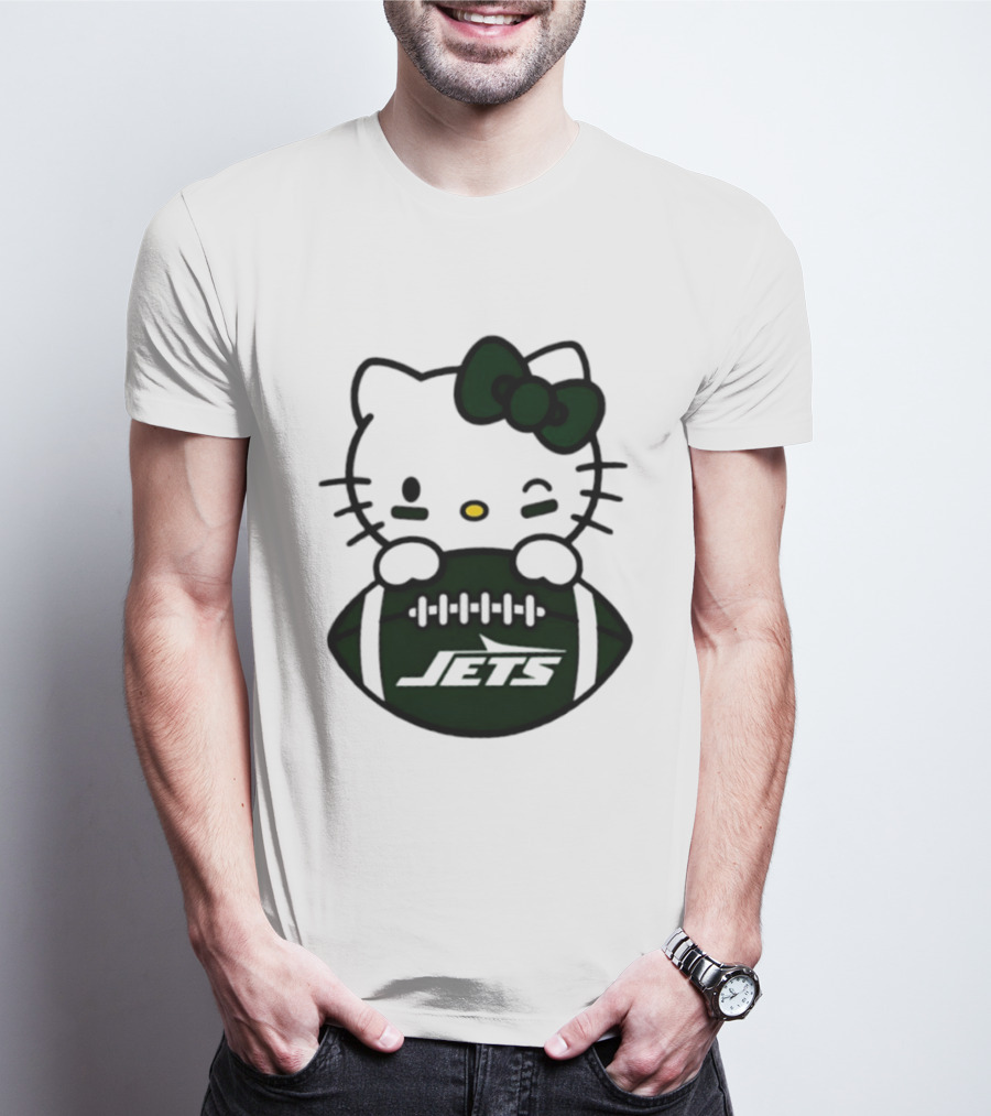 New York Jets Hello Kitty Football 2026 Season Collaboration T-Shirt