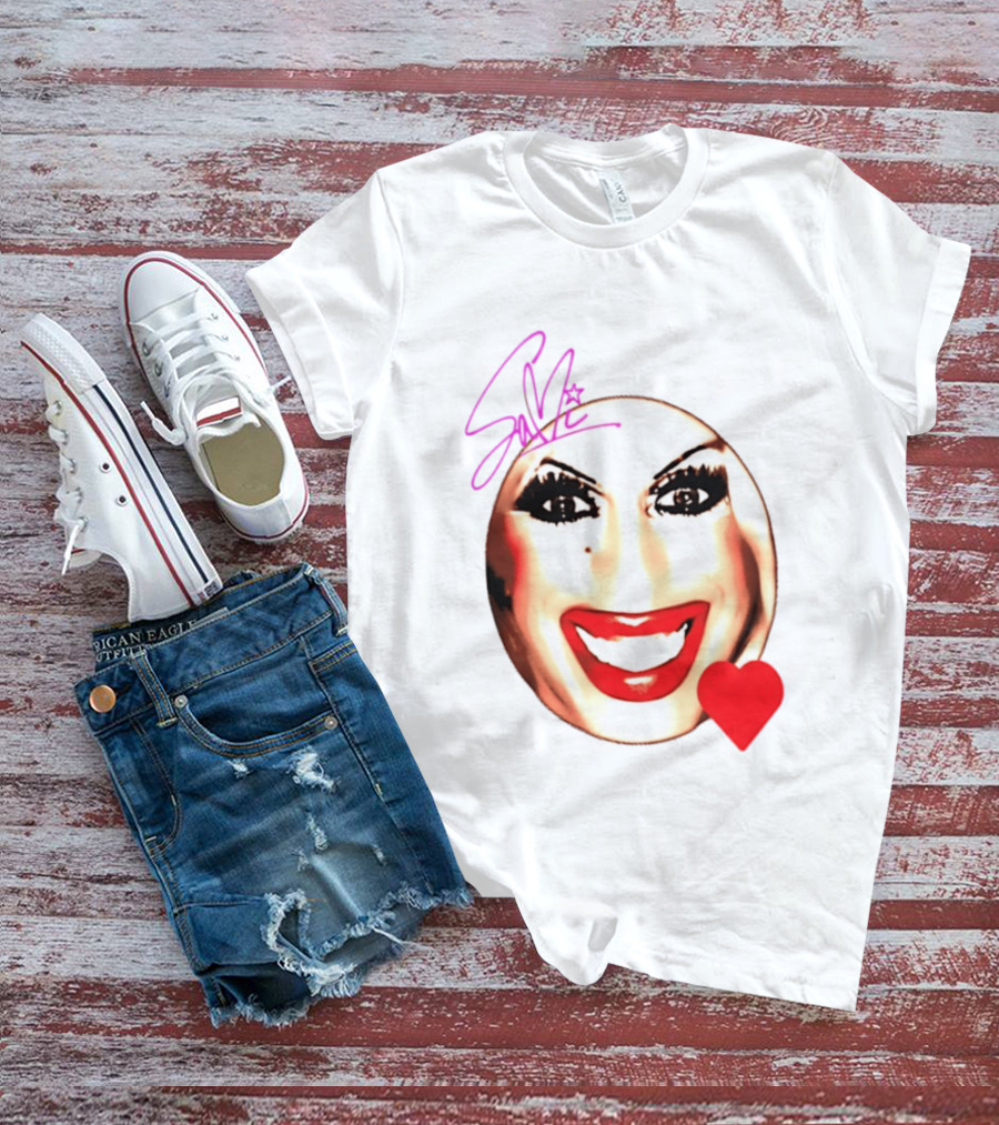 Sami Landri Big Face Heart Signature Red Lips T-Shirt