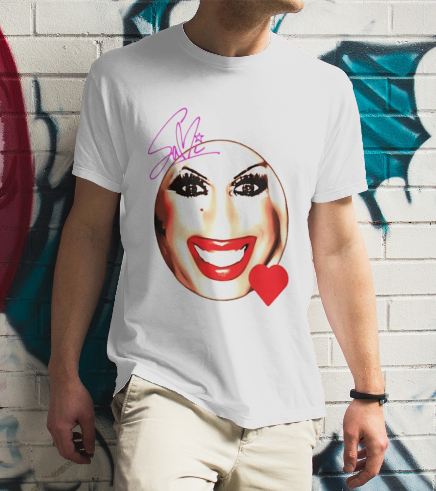 Sami Landri Big Face Heart Signature Red Lips T-Shirt