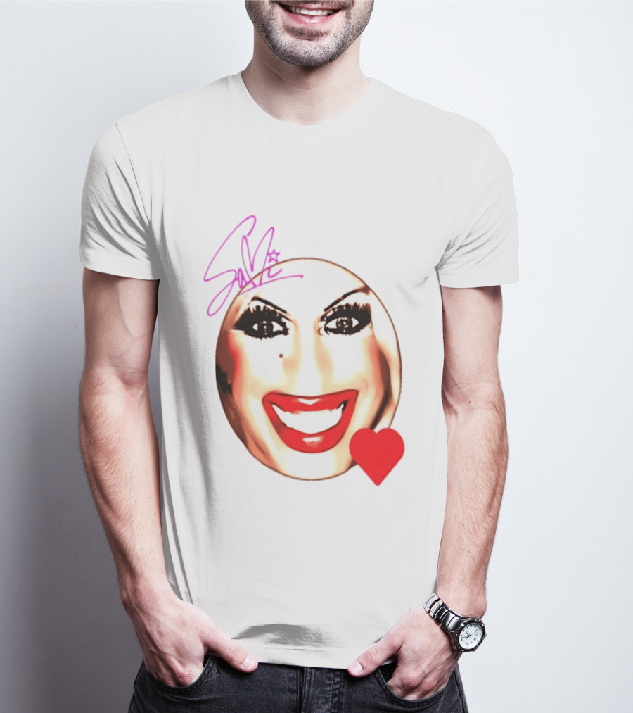 Sami Landri Big Face Heart Signature Red Lips T-Shirt