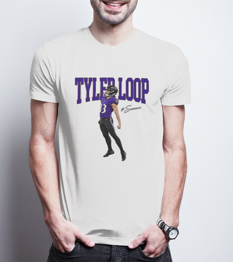 Tyler Loop Baltimore Football Player Celebration T-Shirt