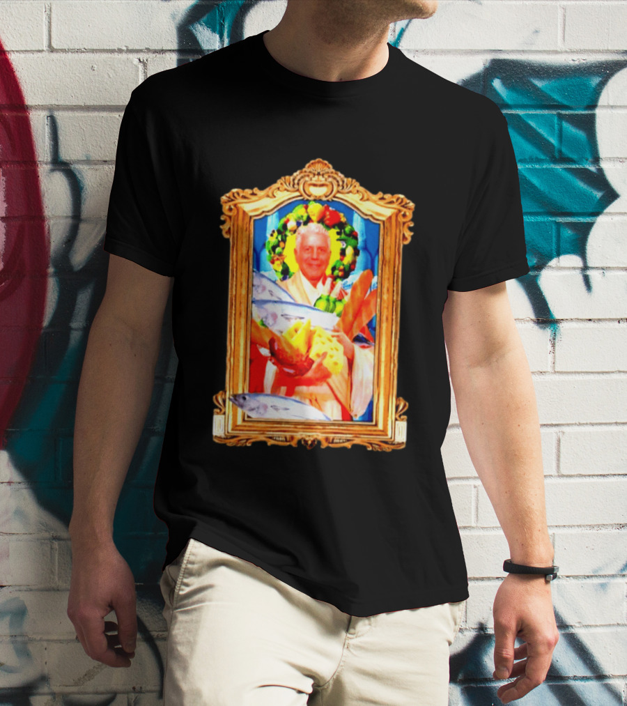 Anthony Bourdain Saint Of Food Chef Icon With Culinary Halo T-Shirt