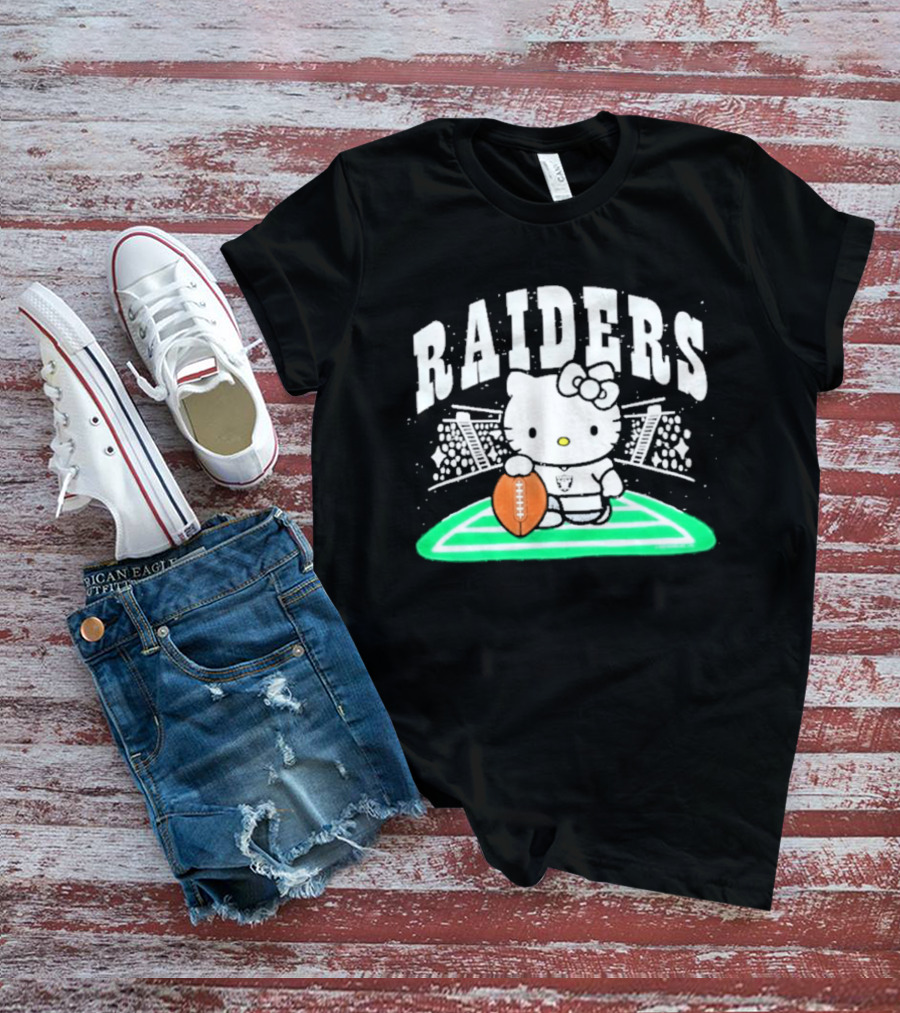 Hello Kitty Raiders Football Stadium Cartoon Collaboration T-Shirt