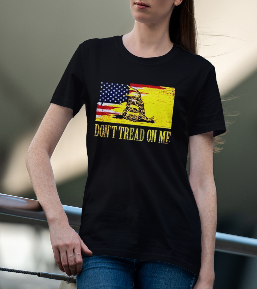 American Flag And Gadsden Snake Don't Tread On Me T-Shirt