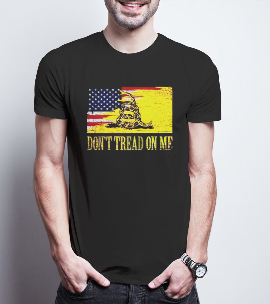 American Flag And Gadsden Snake Don't Tread On Me T-Shirt
