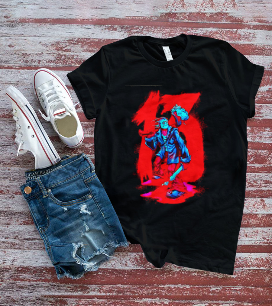 Jason Voorhees Friday The 13th Horror Movie Halloween Scary Mask Red T-Shirt