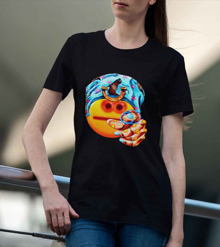 Johnny Joestar Emoji Icon With Star And Horse T-Shirt